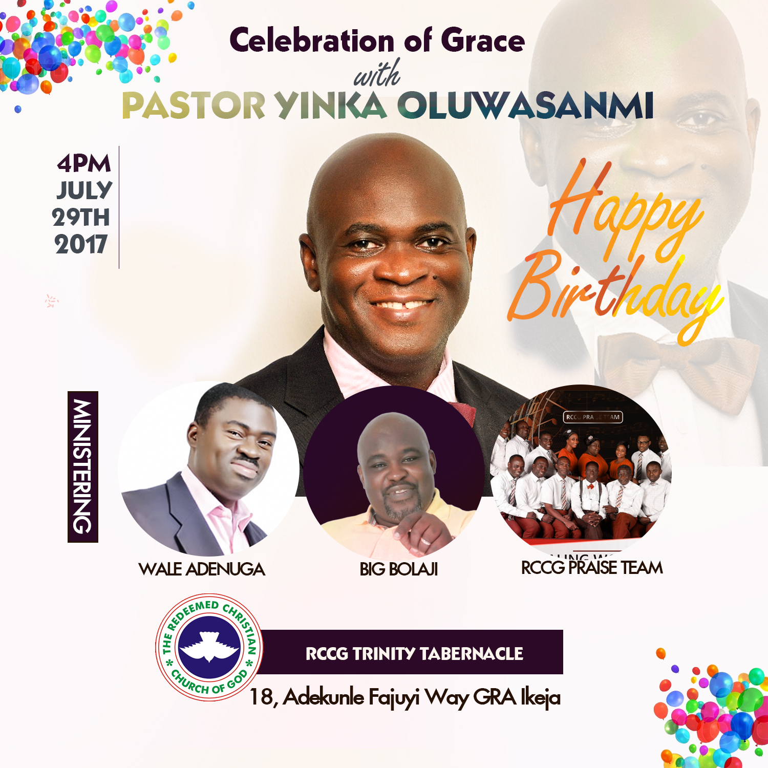 EVENT: RCCG TRINITY TABERNACLE CELEBRATES PASTOR YINKA OLUWASANMI IN A ...